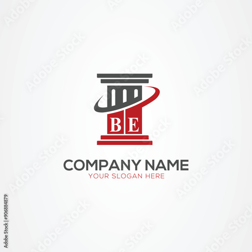 Minimal monogram Letter BE justice law firm logo elements
