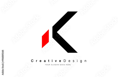 Minimalist Letter K logo Design with sleek modern look and black red color theme. Free Download Minimalist Letter K logo Design with sleek modern look and black red color theme. - GFXLoad