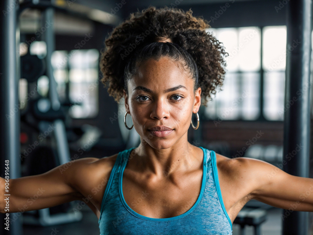 a woman person exercising in the gym a woman person exercising in the gym