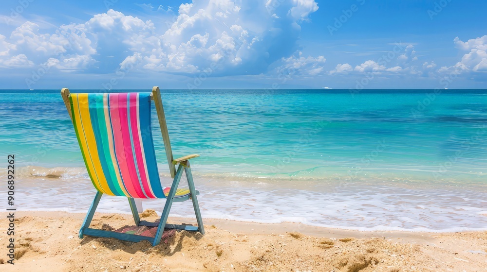 Colorful Beach Chair on a Sunny Day
