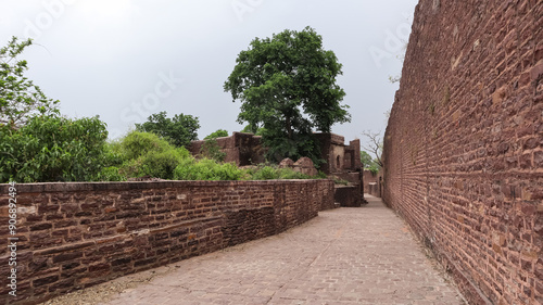 India, Madhya Pradesh, Shivpuri, Ruin Fortress of Ancient 10th Century Fort, it was Built by Kachwaha Rajput.  photo