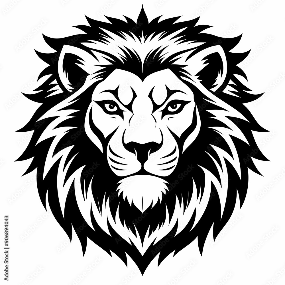 Lion Head vector black and white, Lion Head vector silhouette Lion Head vector black and white, Lion Head vector silhouette