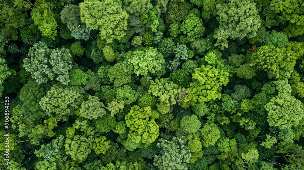 Fototapeta premium Aerial View of Lush Forest Canopy
