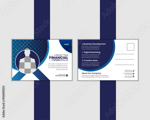 Business Post card Design Vector Card Design, Corporate postcard design , layout template with modern elements and abstract background, 