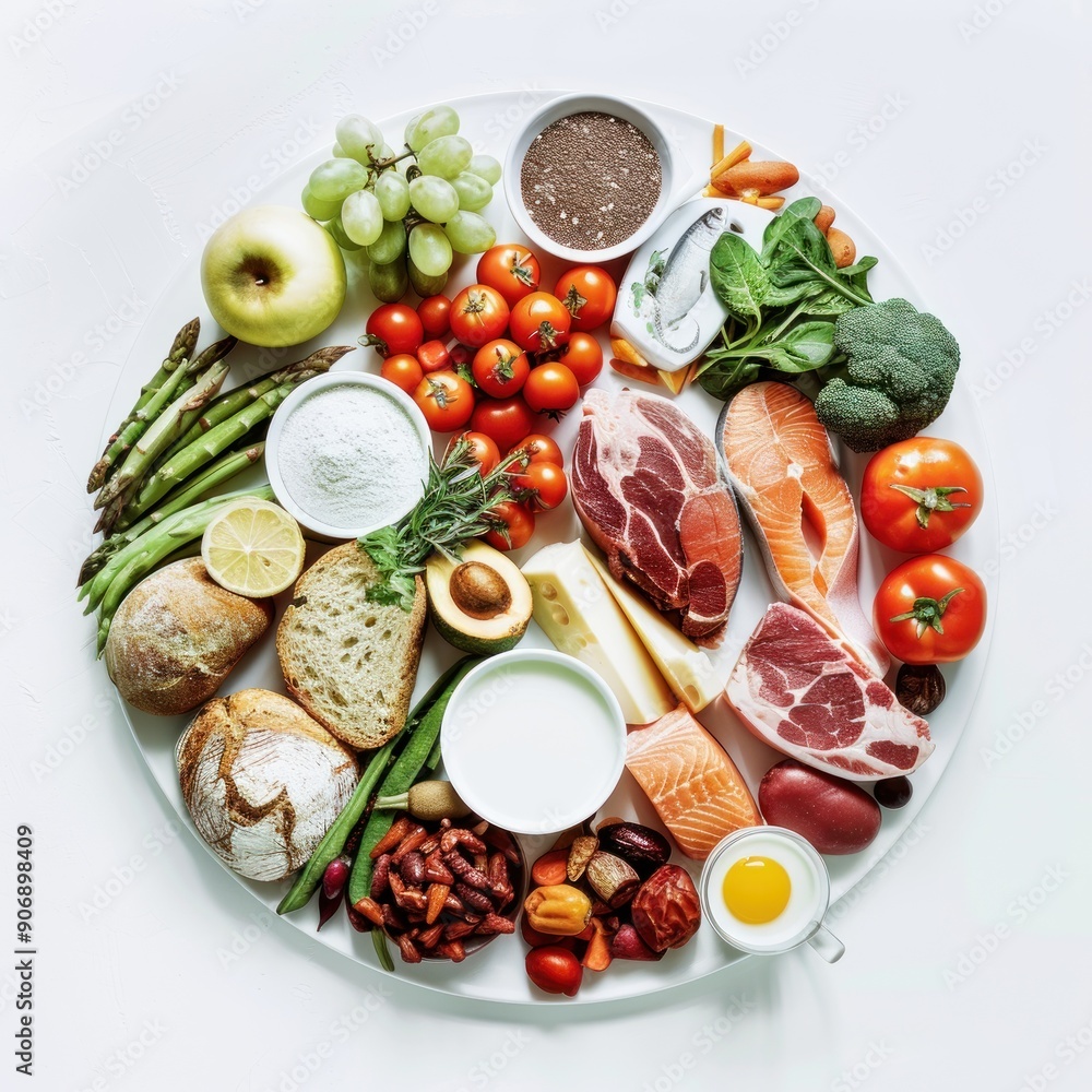 Fototapeta premium A healthy and balanced meal on a plate.