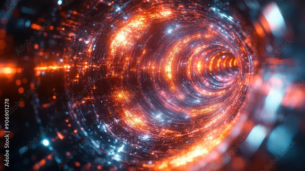 Abstract Spiral Lights Tunnel. Abstract Spiral Lights Tunnel.