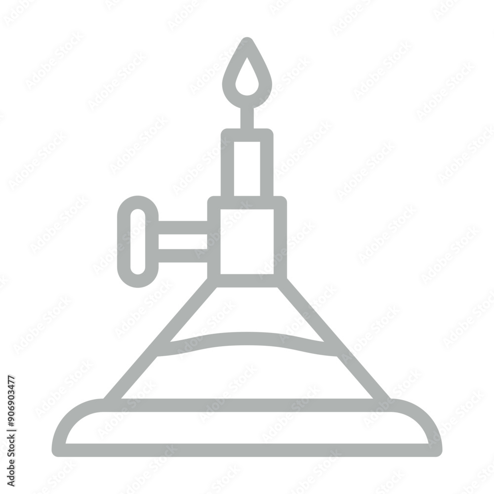 Burner Vector Line Grey Icon Design Burner Vector Line Grey Icon Design