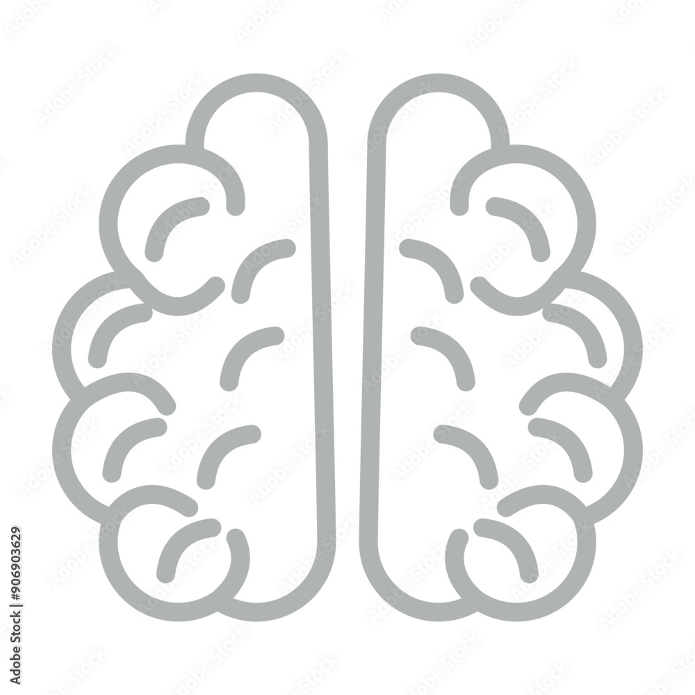 Neurology Vector Line Grey Icon Design Neurology Vector Line Grey Icon Design