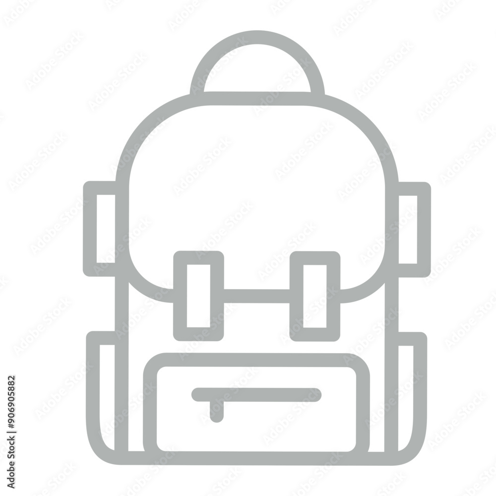 Backpack Vector Line Grey Icon Design Backpack Vector Line Grey Icon Design