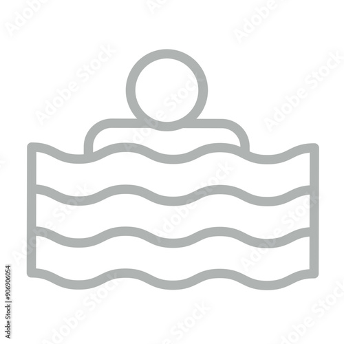 Drowning Vector Line Grey Icon Design