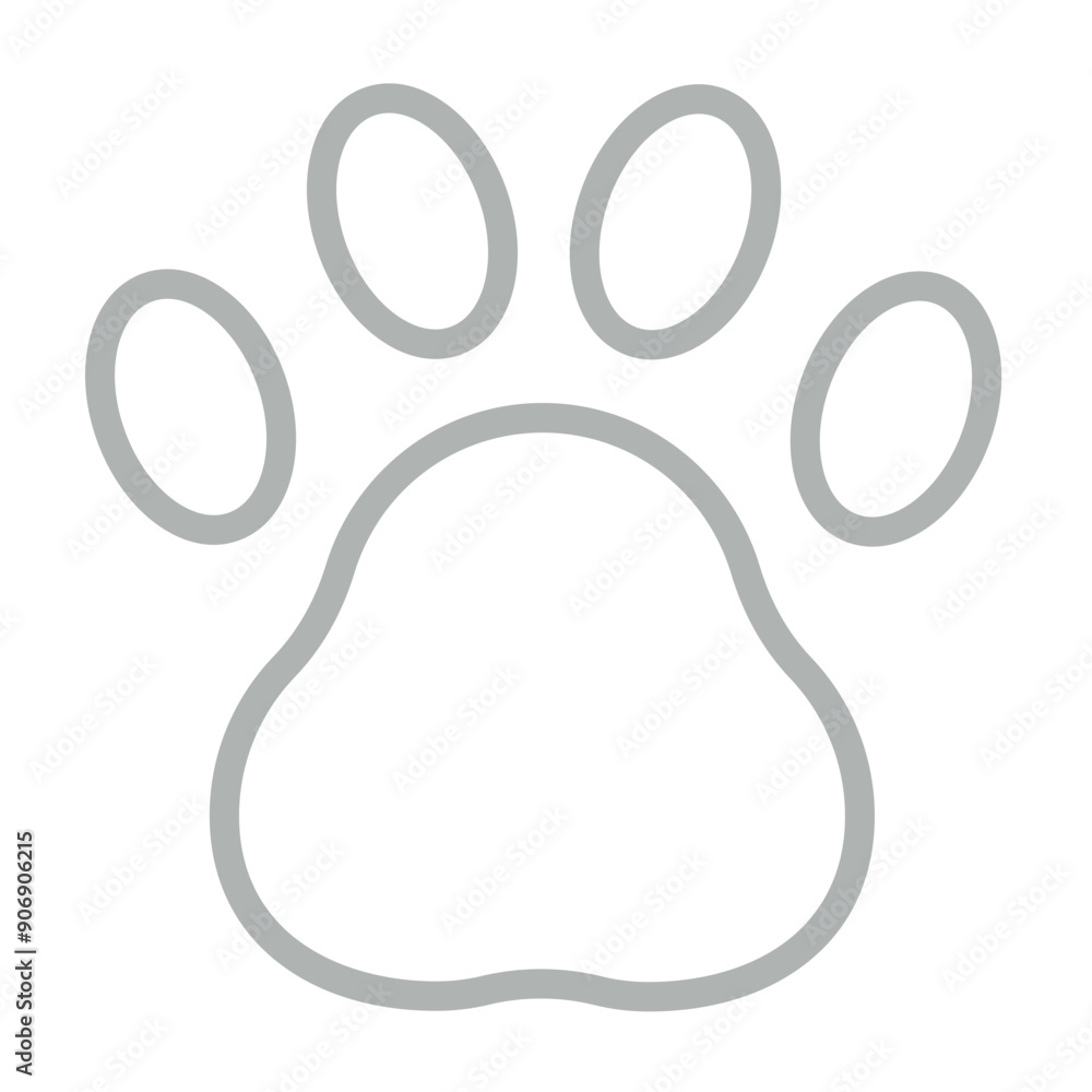 Pawprint Vector Line Grey Icon Design Pawprint Vector Line Grey Icon Design