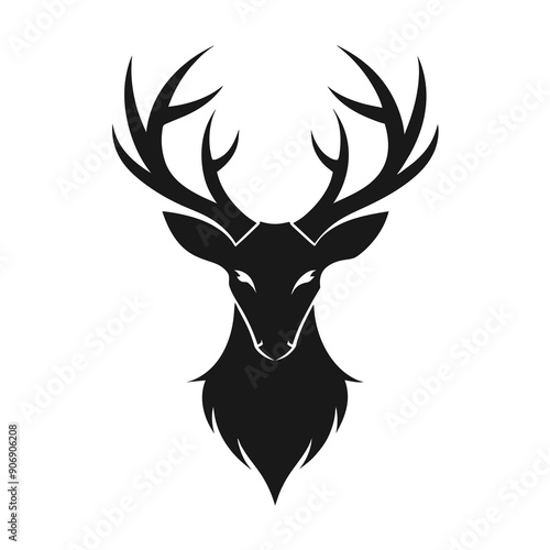 Elegant Deer Head Vector Silhouette Logo Design | Modern & Stylish