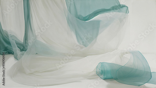 Wallpaper Mural a rolls of white and green cloth Torontodigital.ca