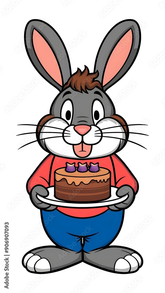 rabbit and cake cartoon rabbit and cake cartoon