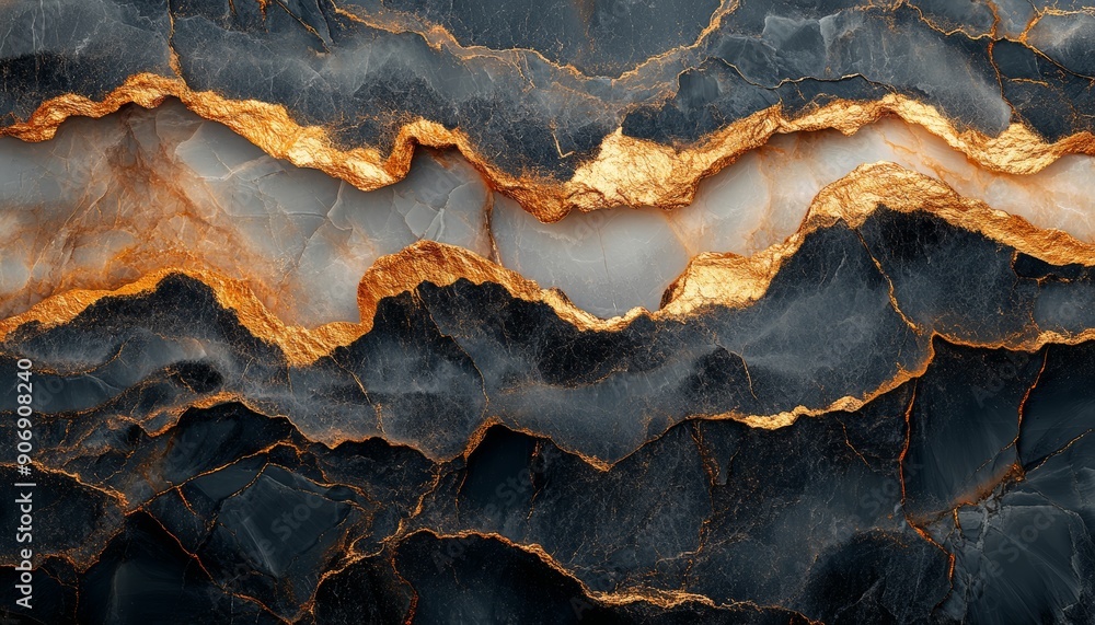 Black Marble with Gold Veins Texture. Black Marble with Gold Veins Texture.
