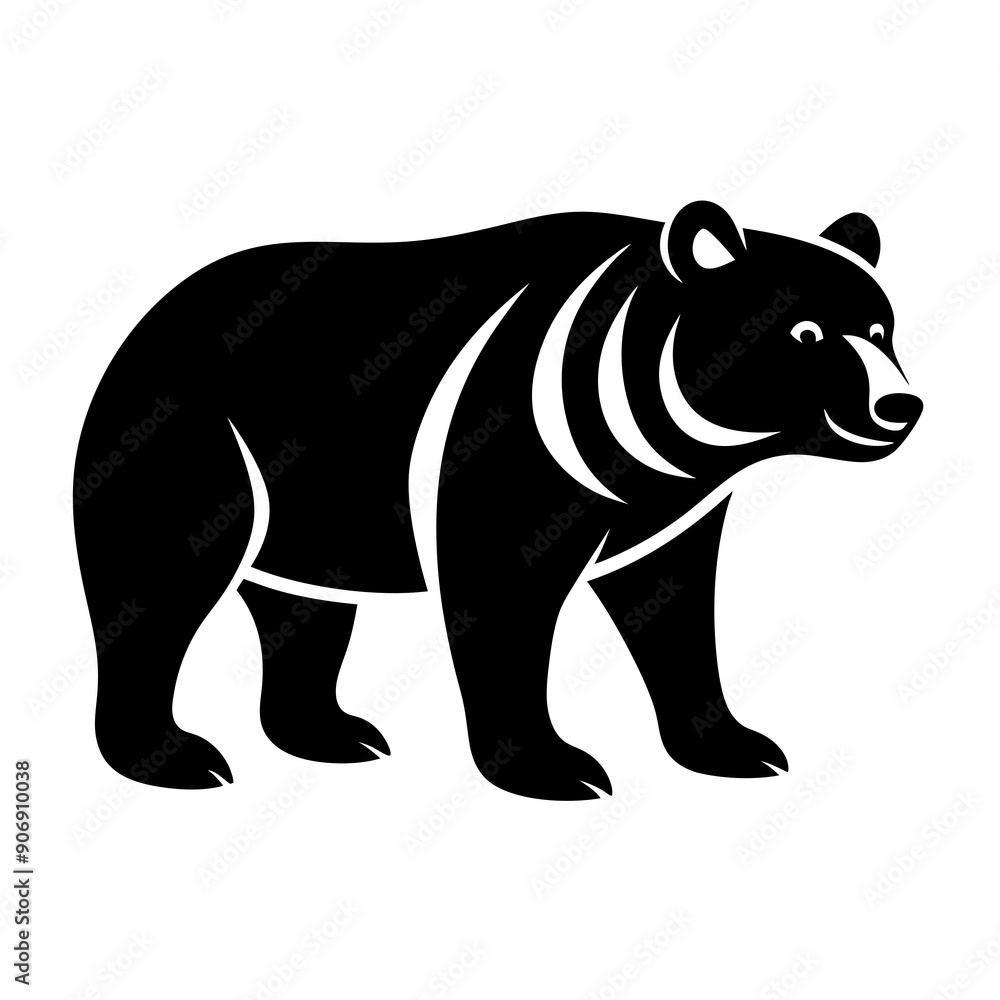 Grizzly Bear Vector Illustration - Cartoon, Clipart, and Line Art Design Grizzly Bear Vector Illustration - Cartoon, Clipart, and Line Art Design