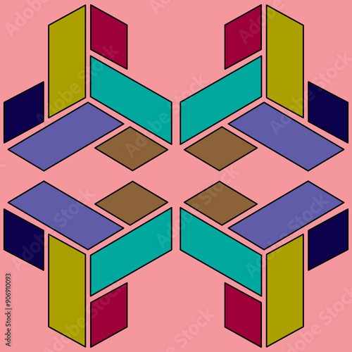 Cybernetic Symmetry: A Futuristic Geometric Abstract Background for Modern Design