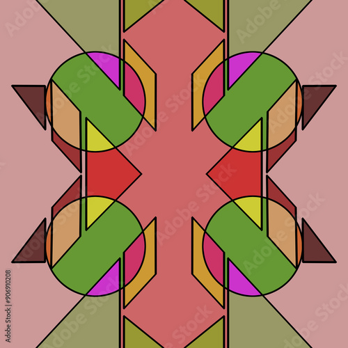Cybernetic Symmetry: A Futuristic Geometric Abstract Background for Modern Design