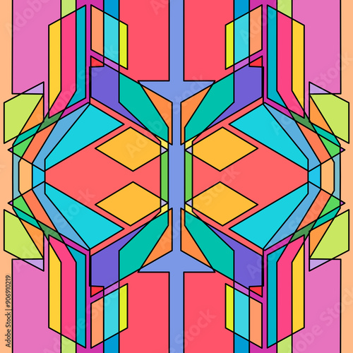 Cybernetic Symmetry: A Futuristic Geometric Abstract Background for Modern Design