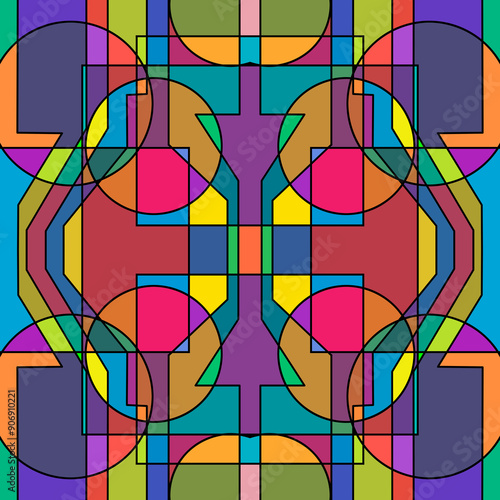 Cybernetic Symmetry: A Futuristic Geometric Abstract Background for Modern Design