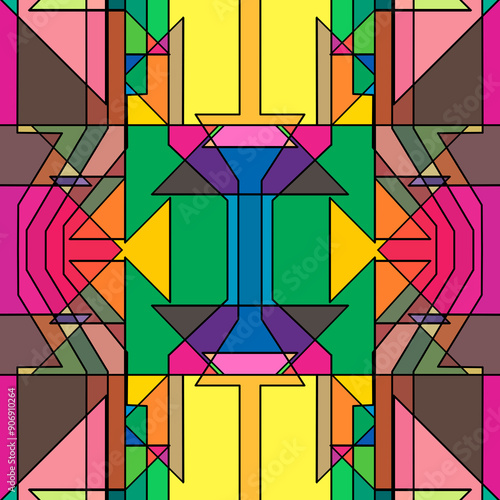 Cybernetic Symmetry: A Futuristic Geometric Abstract Background for Modern Design