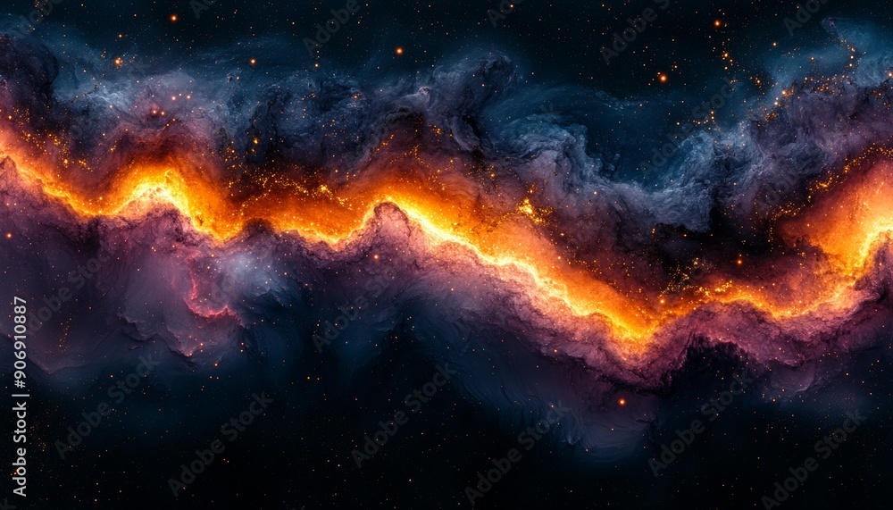 Cosmic Firestorm - Nebula in Space. Cosmic Firestorm - Nebula in Space.