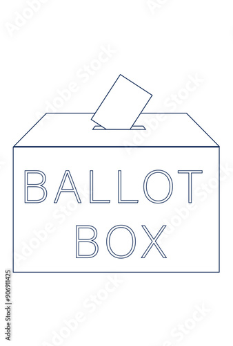 Voting box vector outline image, outline ballot box vector image, voting box png