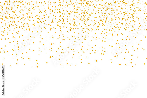 Gold glitter powder isolated on transparent background, Luxury falling golden dust. Magic shining gold dust. Abstract sparkle confetti. Shiny dots particles. Holiday festive decoration design elements