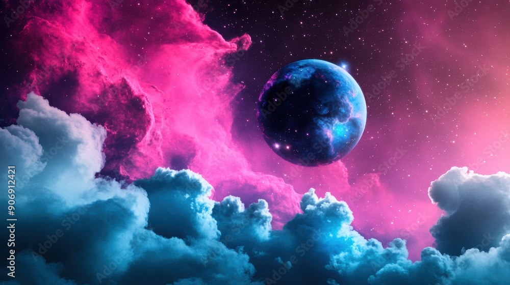A dramatic composition of a nebula swirling around a distant star cluster, filled with vibrant colors and cosmic dust. A dramatic composition of a nebula swirling around a distant star cluster, filled with vibrant colors and cosmic dust.