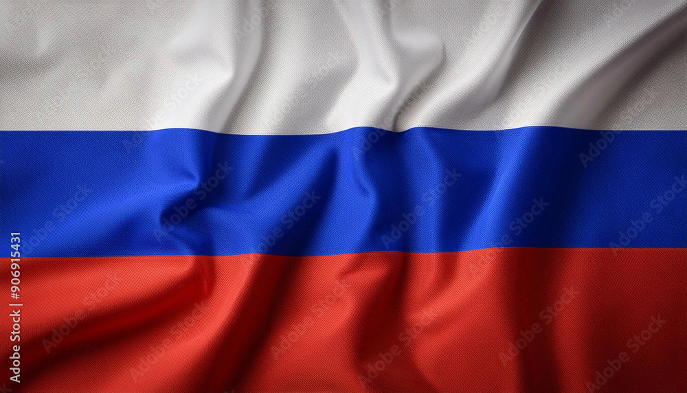 Russian flag background with fluttering fabric texture Russian flag background with fluttering fabric texture