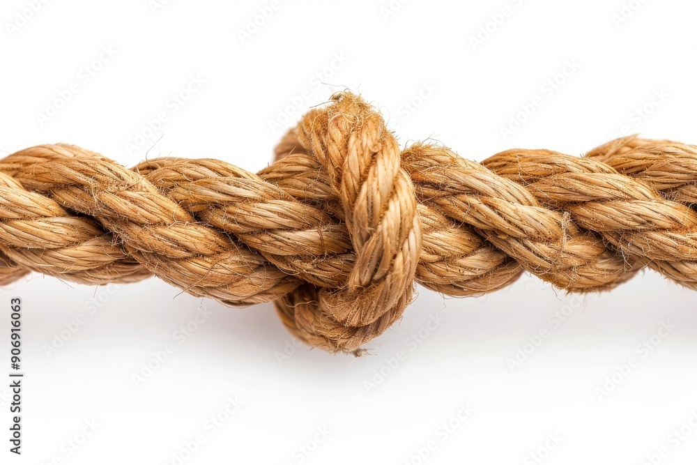 Twisted rope against a light background demonstrating strength and durability Twisted rope against a light background demonstrating strength and durability