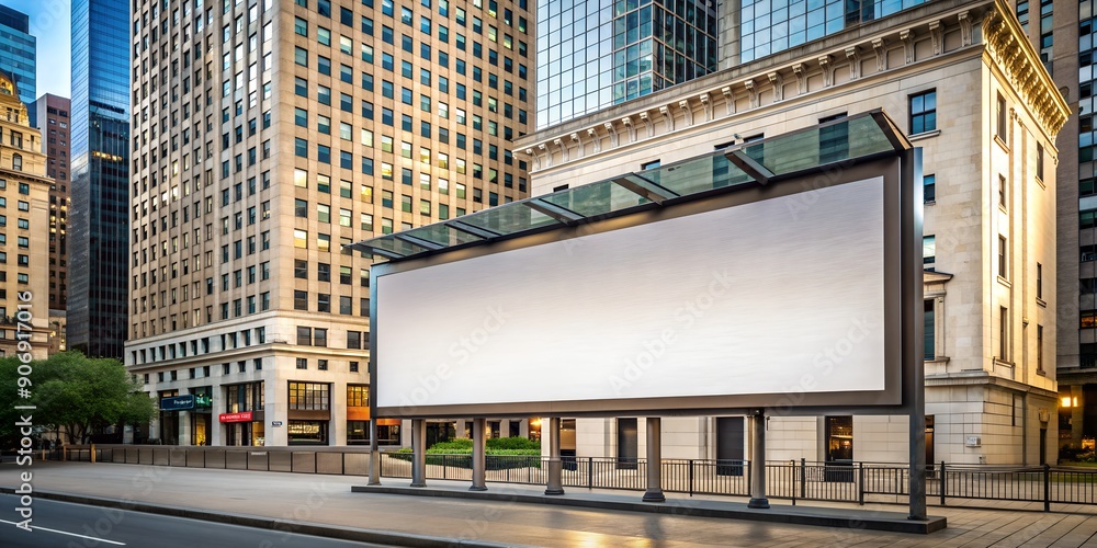 Wall Street billboard for advertising mockup Generative By AI Wall Street billboard for advertising mockup Generative By AI