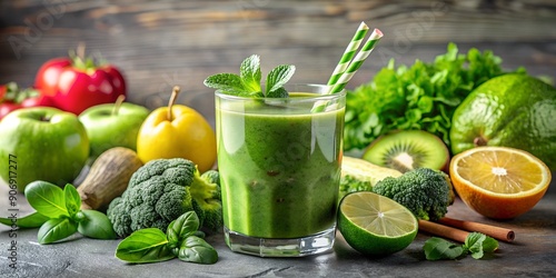 Delicioso smoothie detox con frutas y verduras Creative AI