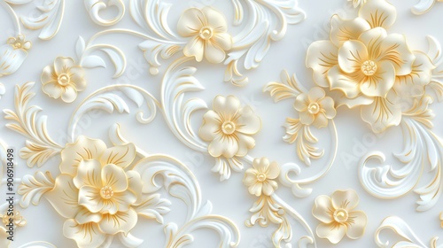 A beautiful floral design with gold accents