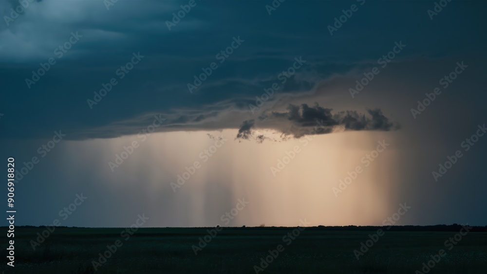 A large field with a lone horse standing in the middle of it, AI A large field with a lone horse standing in the middle of it, AI