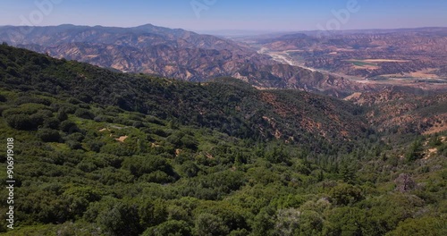 Aerial Drone Reyes Peak Mountain Views California photo