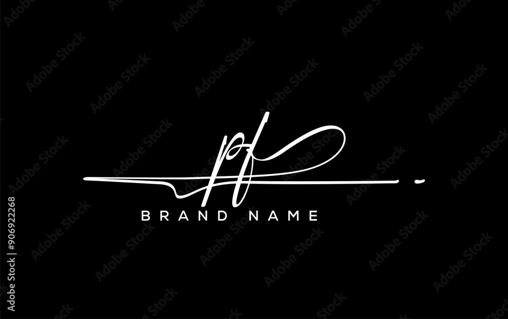 PF letter beauty handwriting vector logo. PF letter beauty handwriting vector logo.