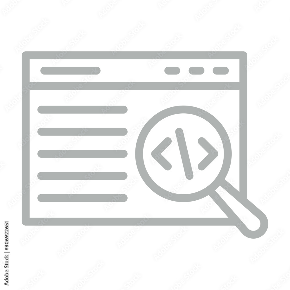 Research Vector Line Grey Icon Design Research Vector Line Grey Icon Design