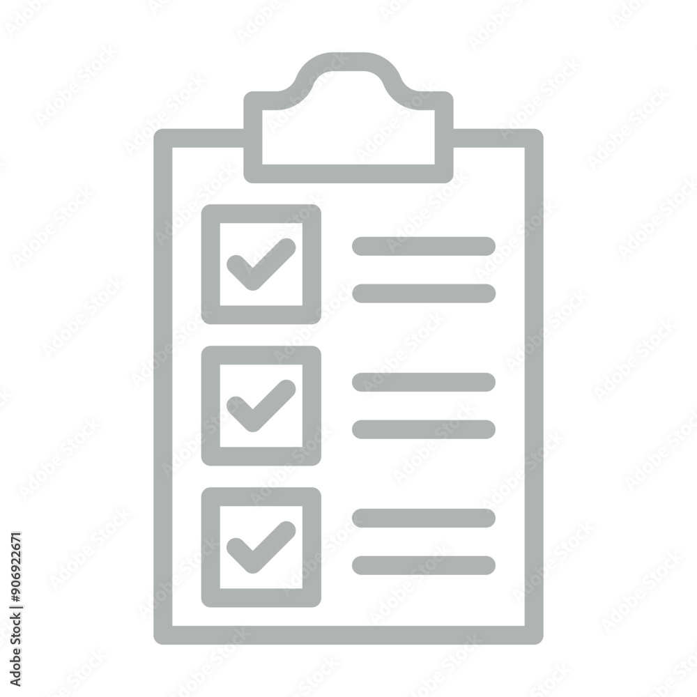 To Do List Vector Line Grey Icon Design To Do List Vector Line Grey Icon Design