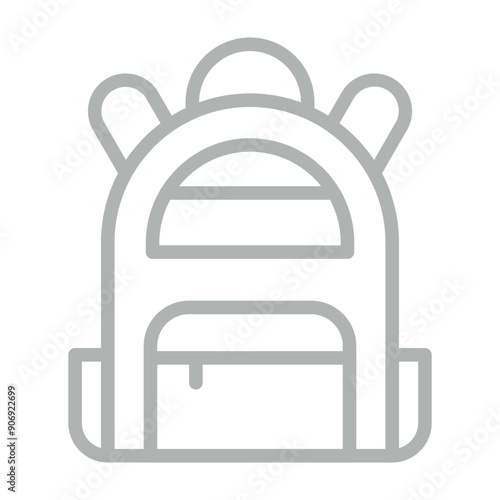 Bagpack Vector Line Grey Icon Design