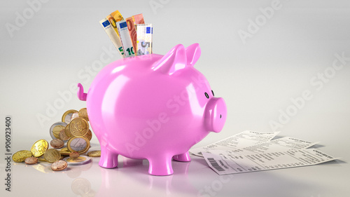 Obraz na płótnie Pinke Sparschweine w salonie