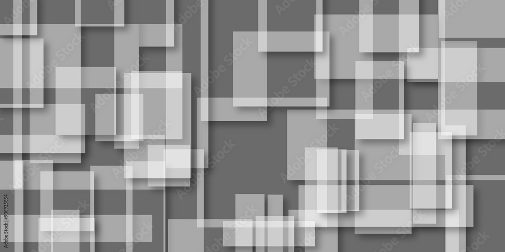 White and grey modern minimalistic pale geometric pattern background. Box shapes maze background graphic pattern. Geometric background with squares in bright light with soft shadows as pattern. White and grey modern minimalistic pale geometric pattern background. Box shapes maze background graphic pattern. Geometric background with squares in bright light with soft shadows as pattern.