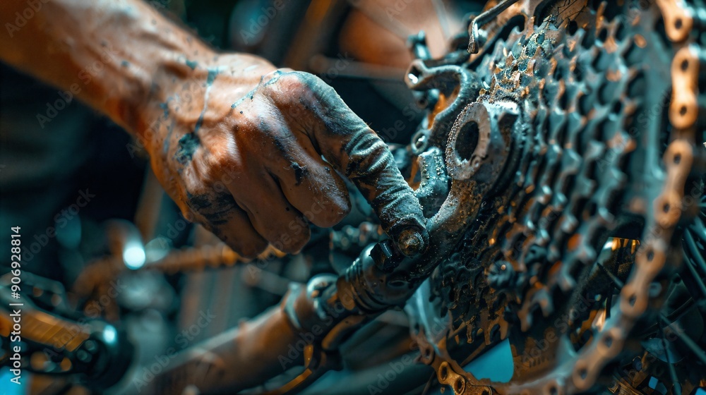 a close up of a person working on a bike a close up of a person working on a bike