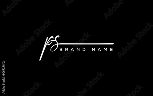 PS letter beauty handwriting vector logo.