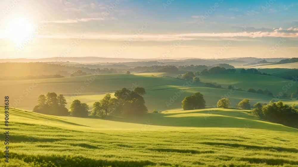 Morning Radiance Sunshine Over Rolling Countryside Morning Radiance Sunshine Over Rolling Countryside