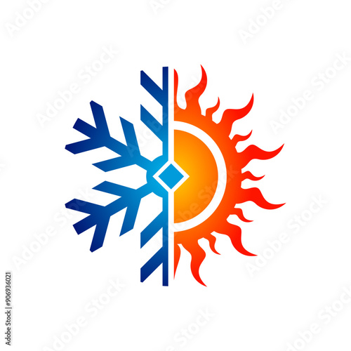 HVAC logo. Heating and Cooling icon. Vector logo design
