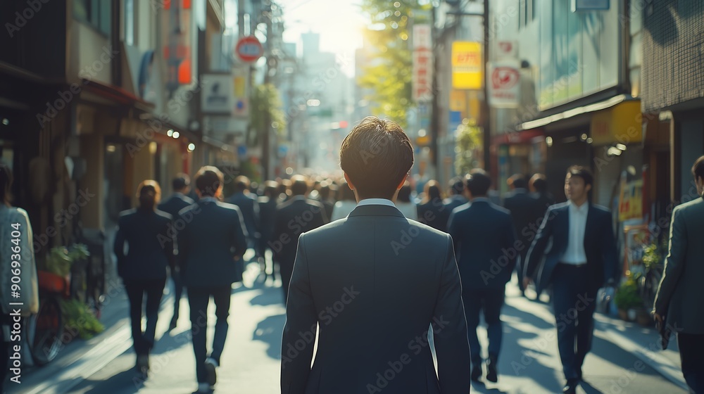 Fototapeta premium スーツで出勤する日本人
