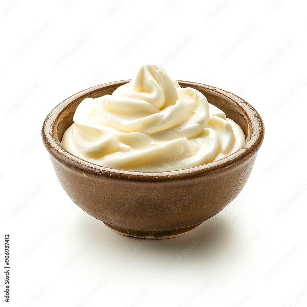 Creamy Delights A Variety of Sauces and Dips in Glass Bowls on White Background Creamy Delights A Variety of Sauces and Dips in Glass Bowls on White Background