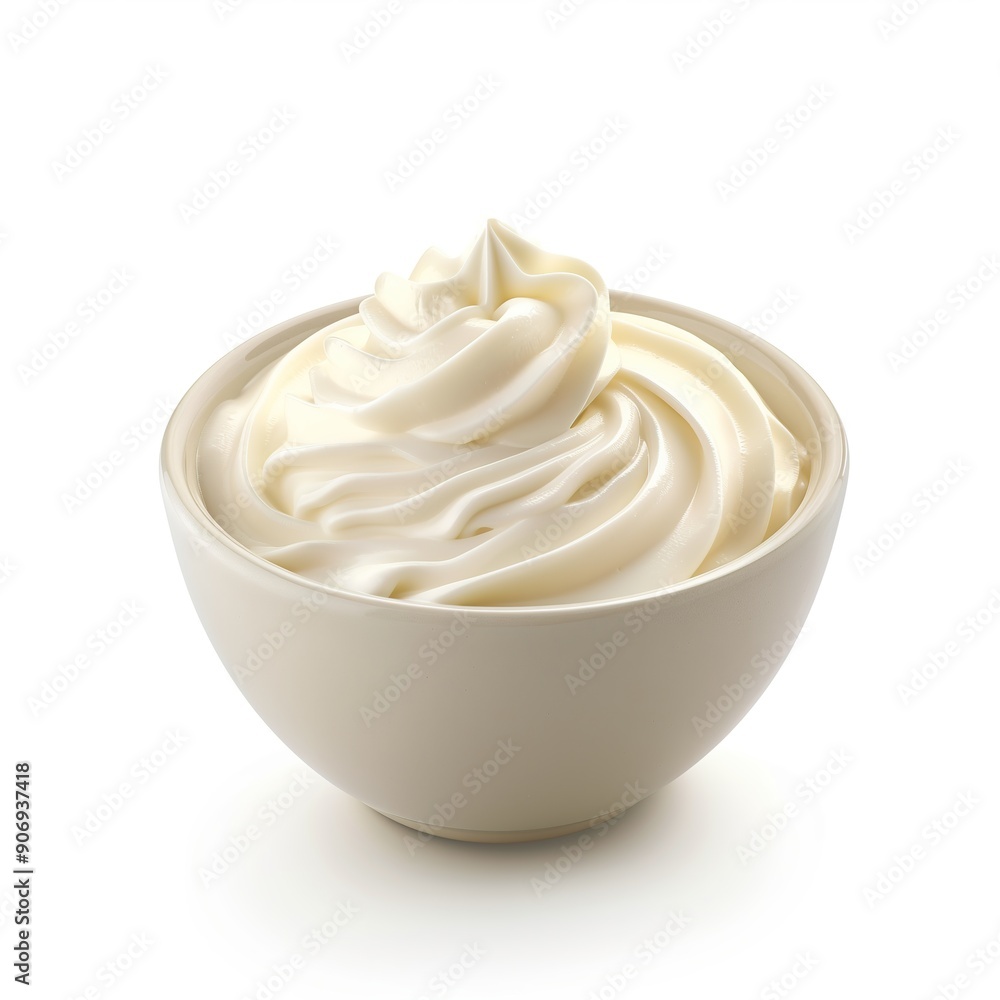 Creamy Delights A Variety of Sauces and Dips in Glass Bowls on White Background Creamy Delights A Variety of Sauces and Dips in Glass Bowls on White Background