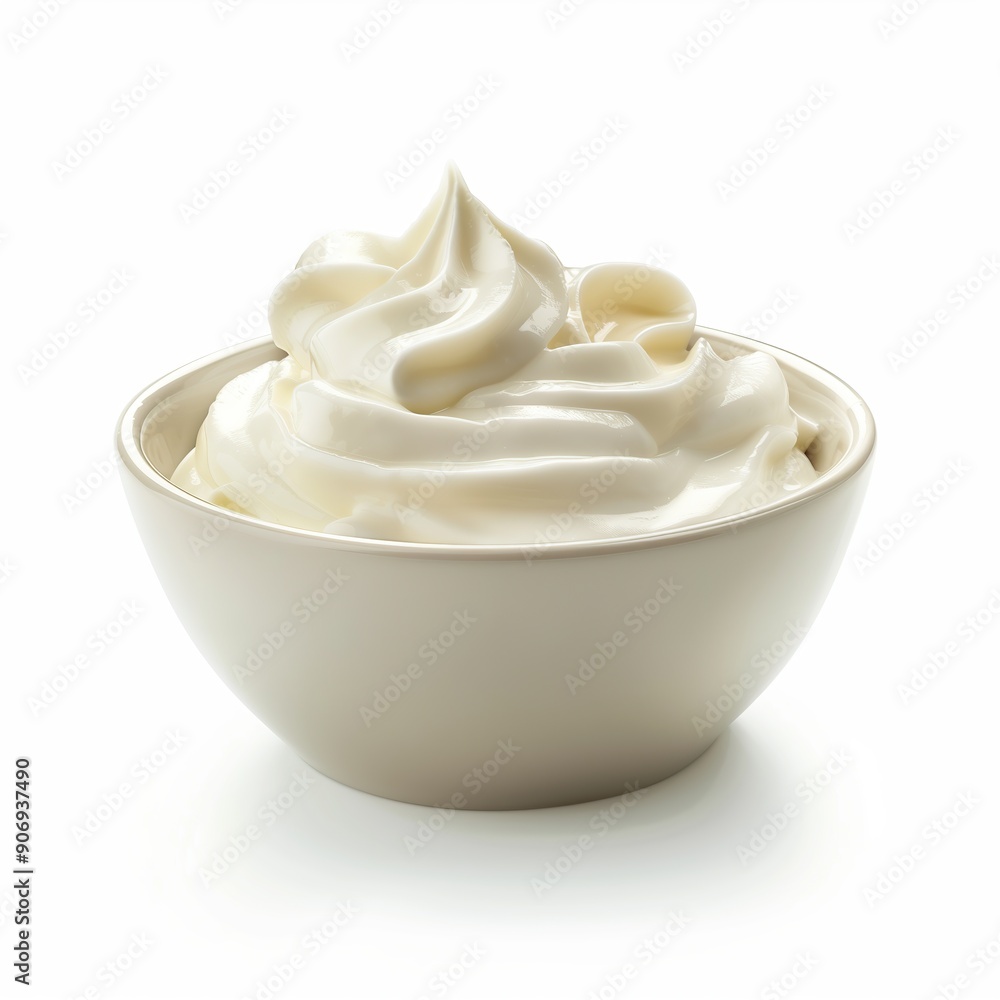 Creamy Delights A Variety of Sauces and Dips in Glass Bowls on White Background Creamy Delights A Variety of Sauces and Dips in Glass Bowls on White Background